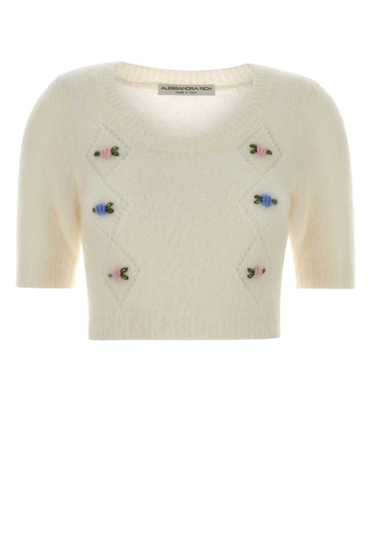 Ivory mohair blend sweater ALESSANDRA RICH (FABX4186K4603)