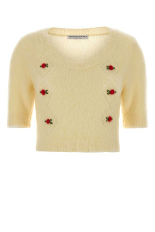 Pastel yellow mohair blend sweater ALESSANDRA RICH (FABX4186K4603)