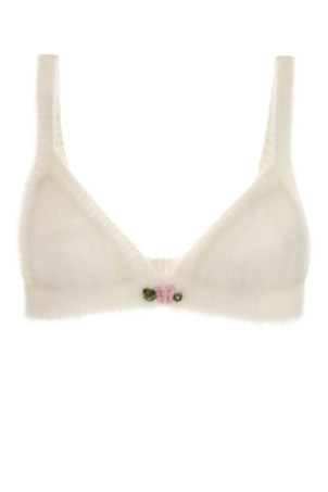 Белый бюстгальтер из смеси мохера ALESSANDRA RICH (FABX4216K4603)