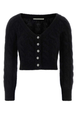 Black stretch mohair blend cardigan ALESSANDRA RICH (FABX4343K4724)