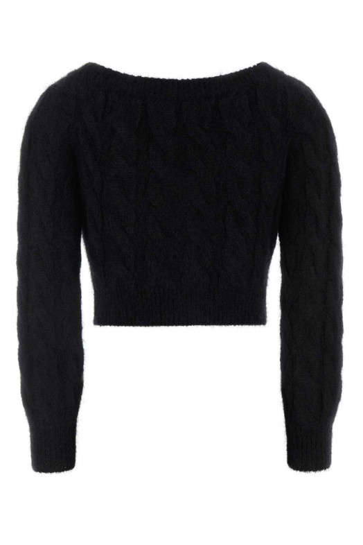 Black stretch mohair blend cardigan ALESSANDRA RICH (FABX4343K4724)