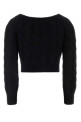 Black stretch mohair blend cardigan ALESSANDRA RICH (FABX4343K4724)