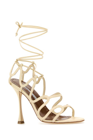 Cream leather Fawda sandals White MANOLO BLAHNIK (FAWDA1252839)