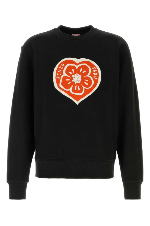 Черная хлопковая толстовка KENZO (FG55SW2044MJ)