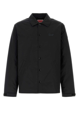 Black cotton blend jacket Black KENZO (FG65BL0619NI)