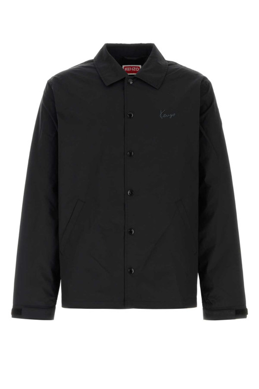 Black cotton blend jacket Black KENZO (FG65BL0619NI)