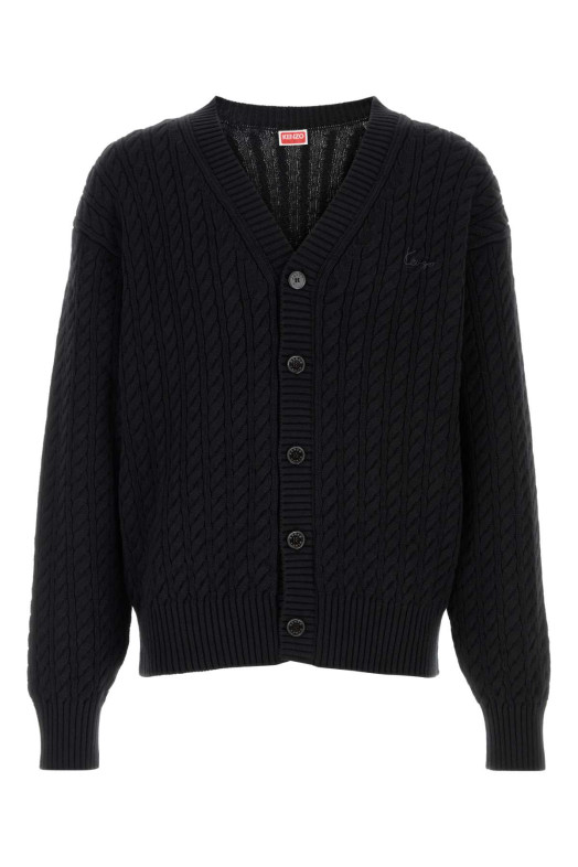 Black cotton blend cardigan KENZO (FG65CA8113LK)