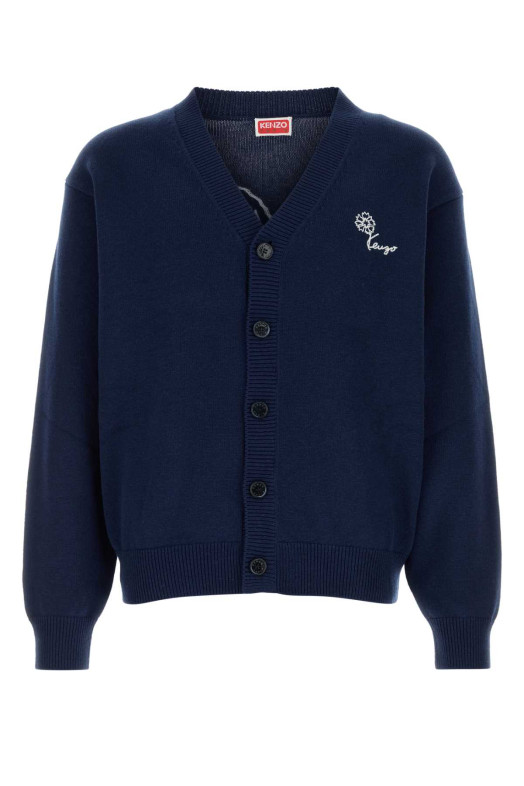 Кардиган темно-синього кольору з вовняної суміші KENZO (FG65CA8163EA)