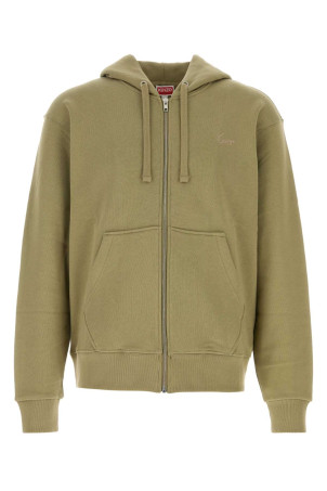 Хлопковая толстовка оливково-зеленого цвета KENZO (FG65HO2654MJ)