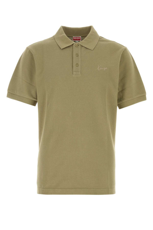 Olive green piquet polo shirt KENZO (FG65PO1554PU)