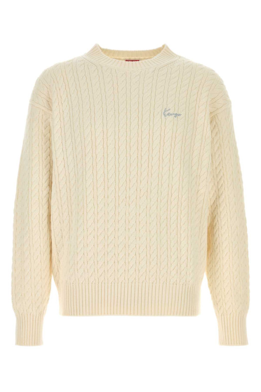 White cotton blend sweater KENZO (FG65PU8123LK)