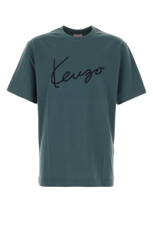 Хлопковая футболка KENZO цвета «воздушно-синий» (FG65TS2864SG)