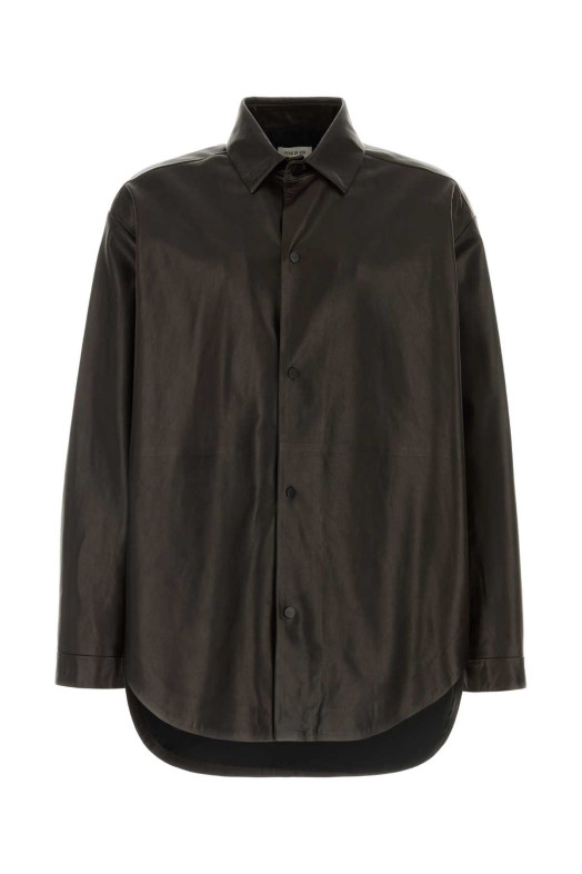 Dark brown leather oversize shirt FEAR OF GOD (FG9M50505LTH)