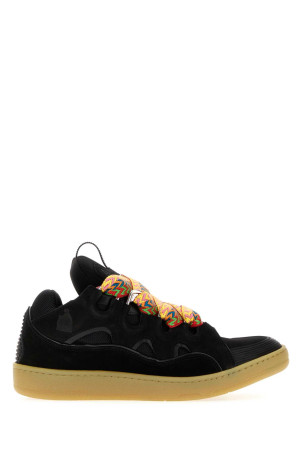 Black leather and fabric Curb sneakers LANVIN (FUSKDK12DRA3P26)