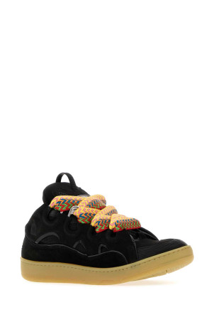 Black leather and fabric Curb sneakers LANVIN (FUSKDK12DRA3P26)