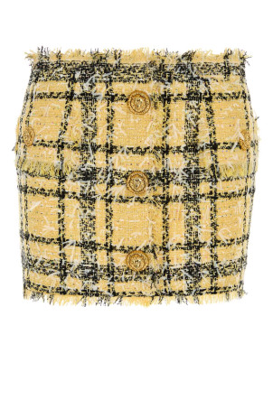 Мини-юбка из твида с вышивкой BALMAIN (GF1LBB42XL73)