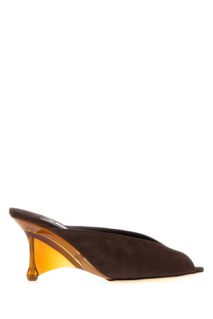 Dark brown suede Glace mules JIMMY CHOO (GLACEMULE80DTL)