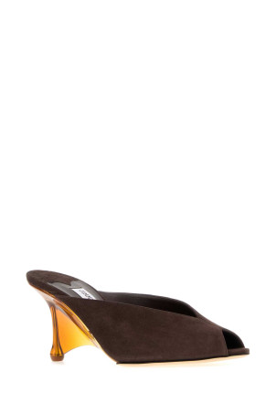 Dark brown suede Glace mules JIMMY CHOO (GLACEMULE80DTL)