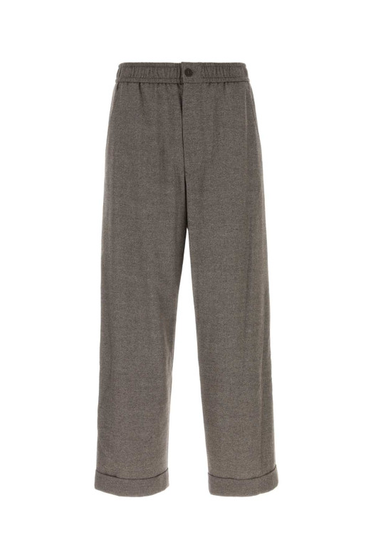 Брюки из смешанной шерсти коричневого цвета «Меланж» GIORGIO ARMANI (GM004537TE11804)