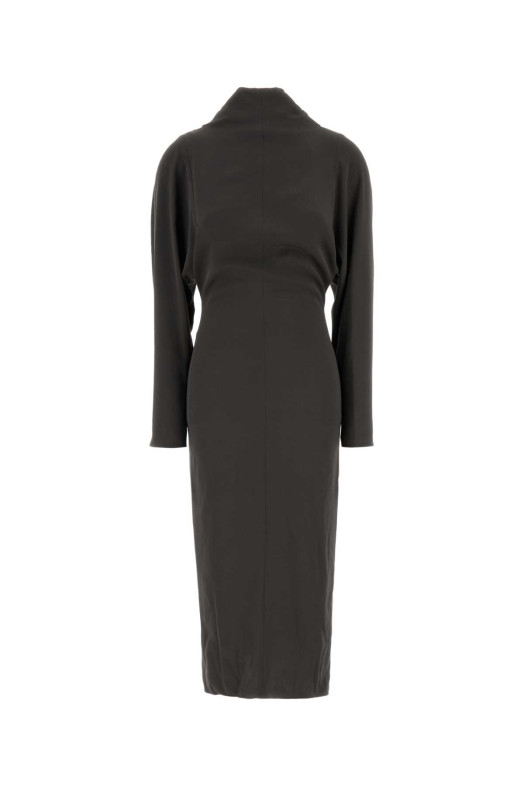 Платье из эластичного крепа тёмно-серого цвета GIORGIO ARMANI (GW003482TE20148)