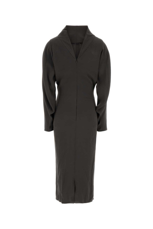 Платье из эластичного крепа тёмно-серого цвета GIORGIO ARMANI (GW003482TE20148)