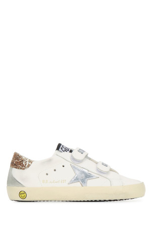 OLD SCHOOL LEATHER UPPER LAMINATED STAR GLITTER HE GOLDEN GOOSE KIDS (GYF00177F008041)