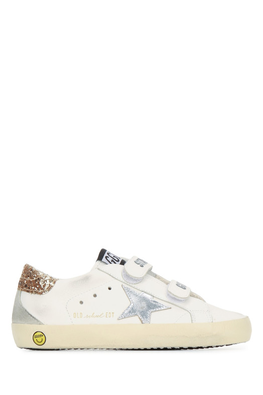 OLD SCHOOL LEATHER UPPER LAMINATED STAR GLITTER HE GOLDEN GOOSE KIDS (GYF00177F008041)