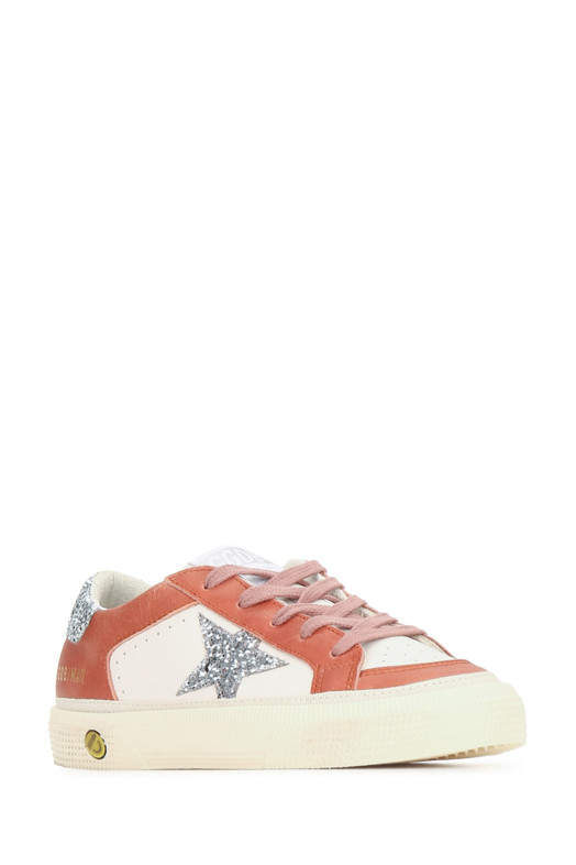 MAY LEATHER UPPER AND TOE GLITTER STAR AND HEEL GOLDEN GOOSE KIDS (GYF00495F008646)