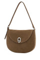 Beige suede small Tondo crossbody bag Beige SAVETTE (H00803)
