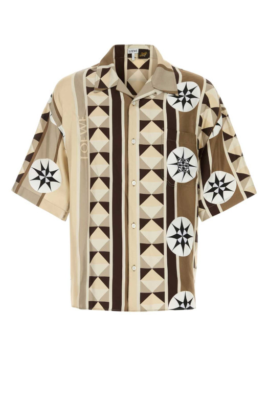 Рубашка из атласа с принтом Paula’s Ibiza от LOEWE PAULA’S IBIZA (H616Y05X78) LOEWE PAULA'S IBIZA