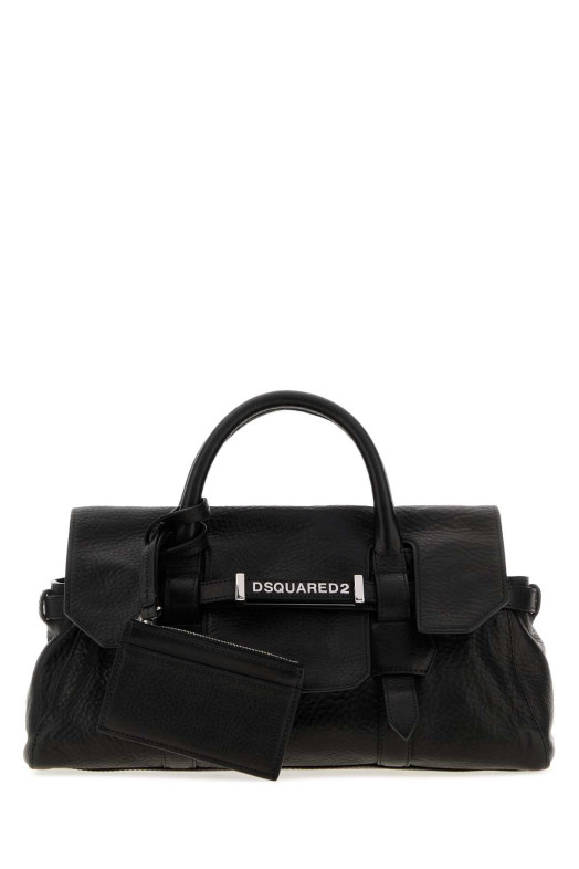 Black leather handbag DSQUARED (HBW007320400001)