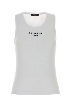 White cotton tank top BALMAIN (HF1EB075BD10)