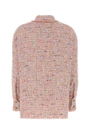 Разноцветная твидовая рубашка BALMAIN (HF1HD005XM17)