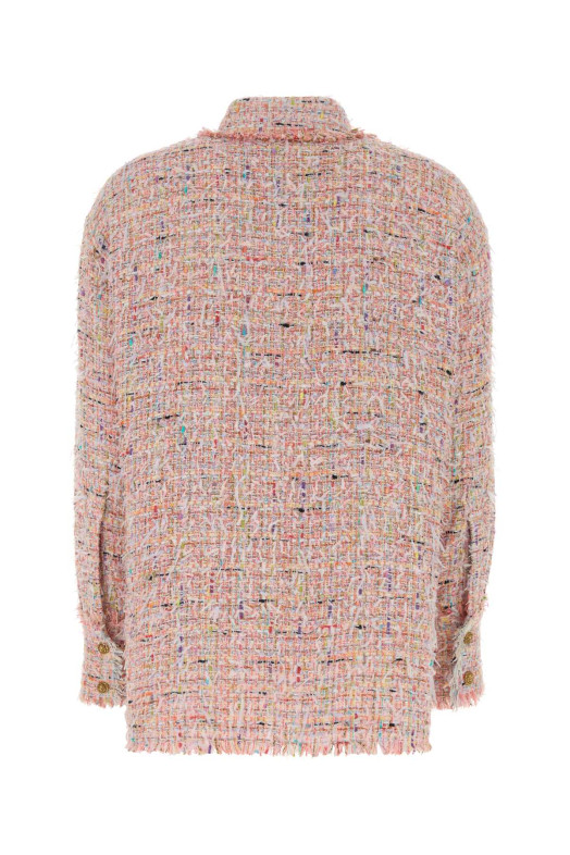 Разноцветная твидовая рубашка BALMAIN (HF1HD005XM17)