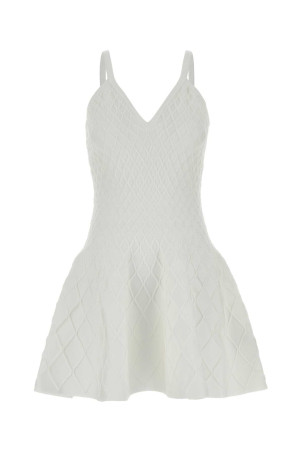 Біле трикотажне міні-плаття BALMAIN (HF1R2927KK20)