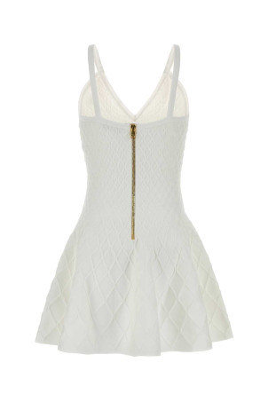 Біле трикотажне міні-плаття BALMAIN (HF1R2927KK20)