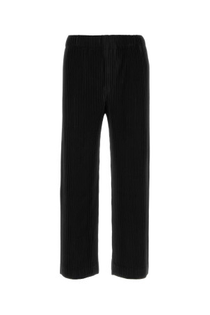 Black polyester pant HOMME PLISSE' ISSEY MIYAKE (HP58JF104)