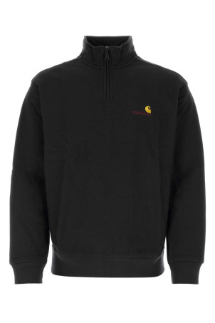 Black cotton blend Half Zip American Script Sweat CARHARTT WIP (I027014)