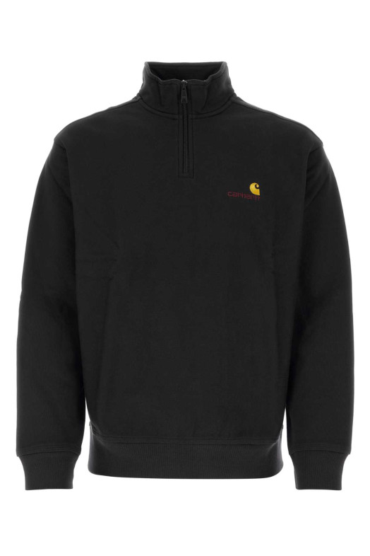 Black cotton blend Half Zip American Script Sweat CARHARTT WIP (I027014)