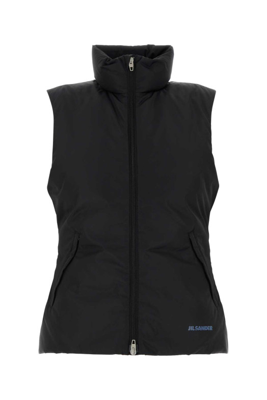 Black polyester sleeveless jacket JIL SANDER (J02AF0139J70207)