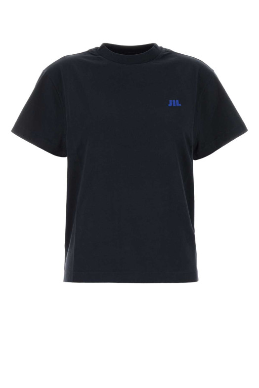 Бавовняна футболка темно-синього кольору JIL SANDER (J02GC0163J45048)