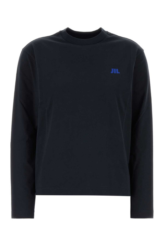 Бавовняна футболка темно-синього кольору JIL SANDER (J02GC0164J45048)