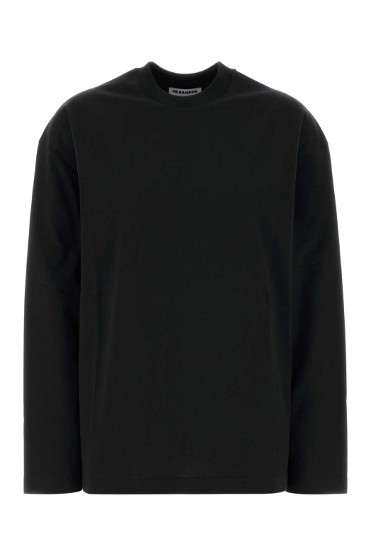 Black cotton t-shirt JIL SANDER (J02GC0174J20348)