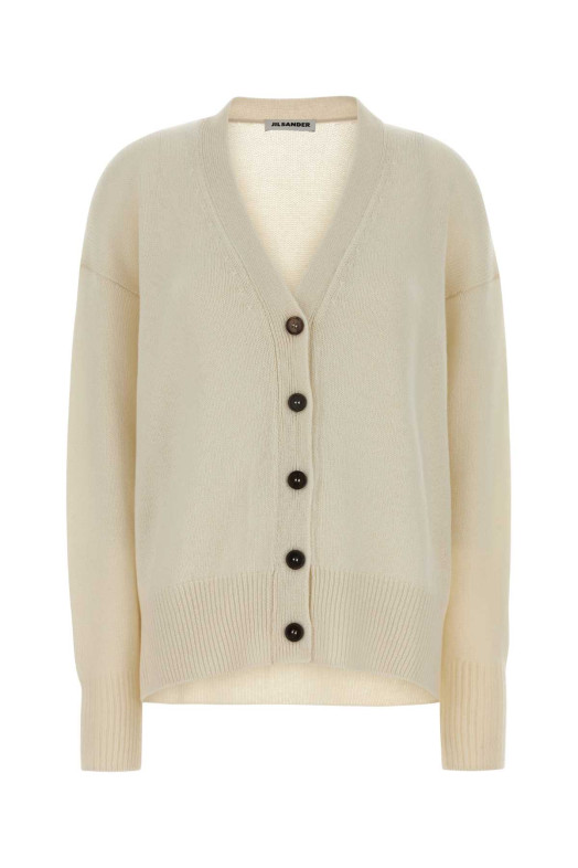 Ivory cashmere oversize cardigan Beige JIL SANDER (J02HP0009J13206)