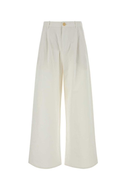White cotton wide-leg pant White JIL SANDER (J02KA0408J45369)