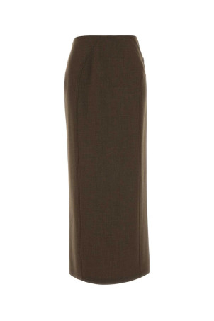 Brown stretch wool blend skirt JIL SANDER (J02MA0417J40325)