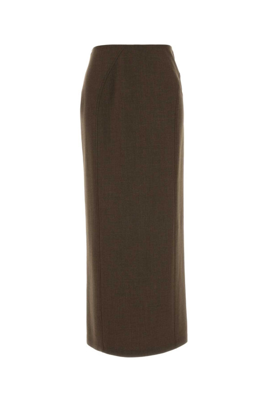 Brown stretch wool blend skirt JIL SANDER (J02MA0417J40325)