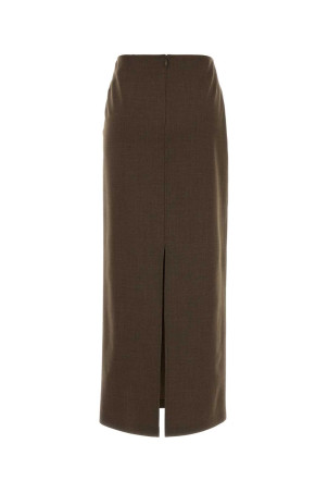 Brown stretch wool blend skirt JIL SANDER (J02MA0417J40325)