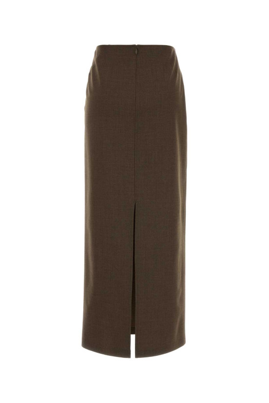 Brown stretch wool blend skirt JIL SANDER (J02MA0417J40325)