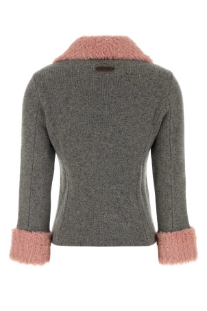 Melange grey wool blend cardigan MOSCHINO (J05805503)